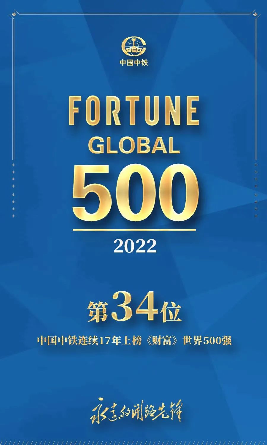 中国中铁连续17年跻身世界500强